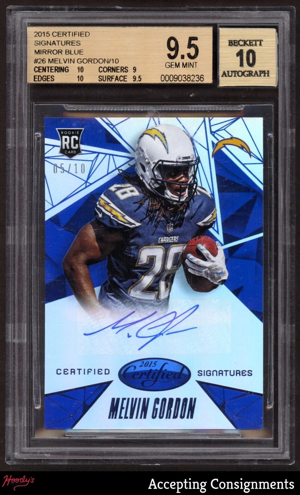Melvin Gordon Panini Certified Certified Potential Autograph #CPMG Mirror Blue