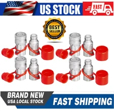 4 Sets 1/2" Flat Face Hydraulic Coupler Quick Connect Skid Steer Bobcat