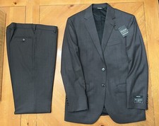 Jos. A. Bank Slim Fit 41 R 35 W , Brown Plaids, Wool Suit, Jacket and Pants