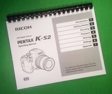 Owners Manual for Ricoh Pentax K-S2, KS2 Camera 148 Pages W/Clear Covers!