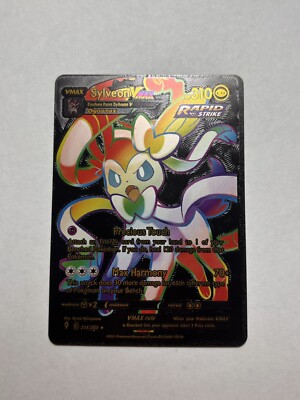 Black Foil Sylveon VMAX  Rainbow Fan Art Display Card NM