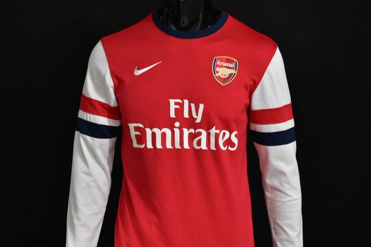 GUNNERS 2013-2014 Nike ARSENAL FC Home Football Shirt Long SIZE S