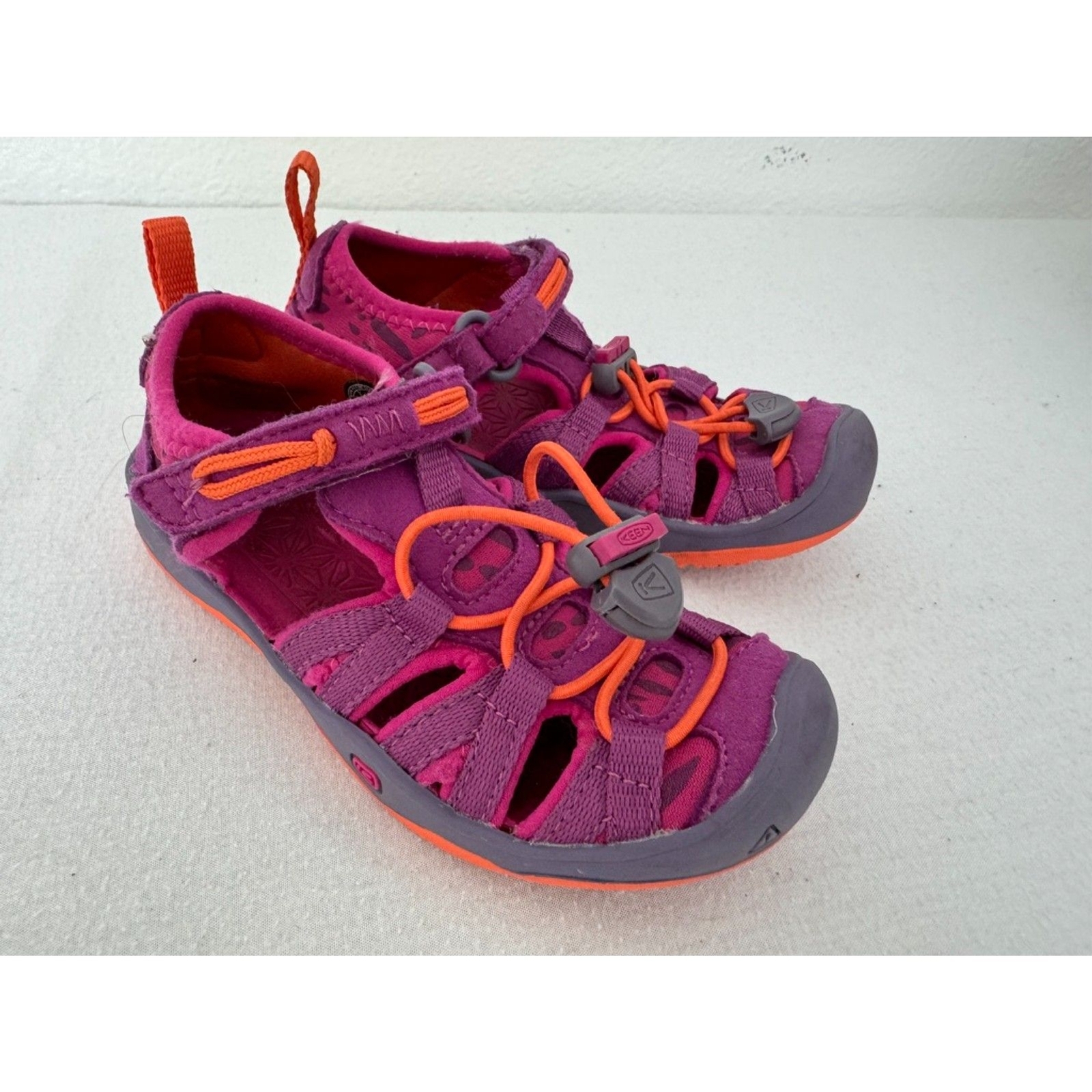 Sandali scarpe Keen Seacamp rosa e arancione bambina taglia 9C escursionismo acqua punta chiusa