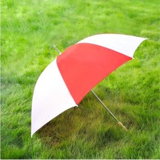 60" Red and White Barton Outdoor Rain Umbrella c