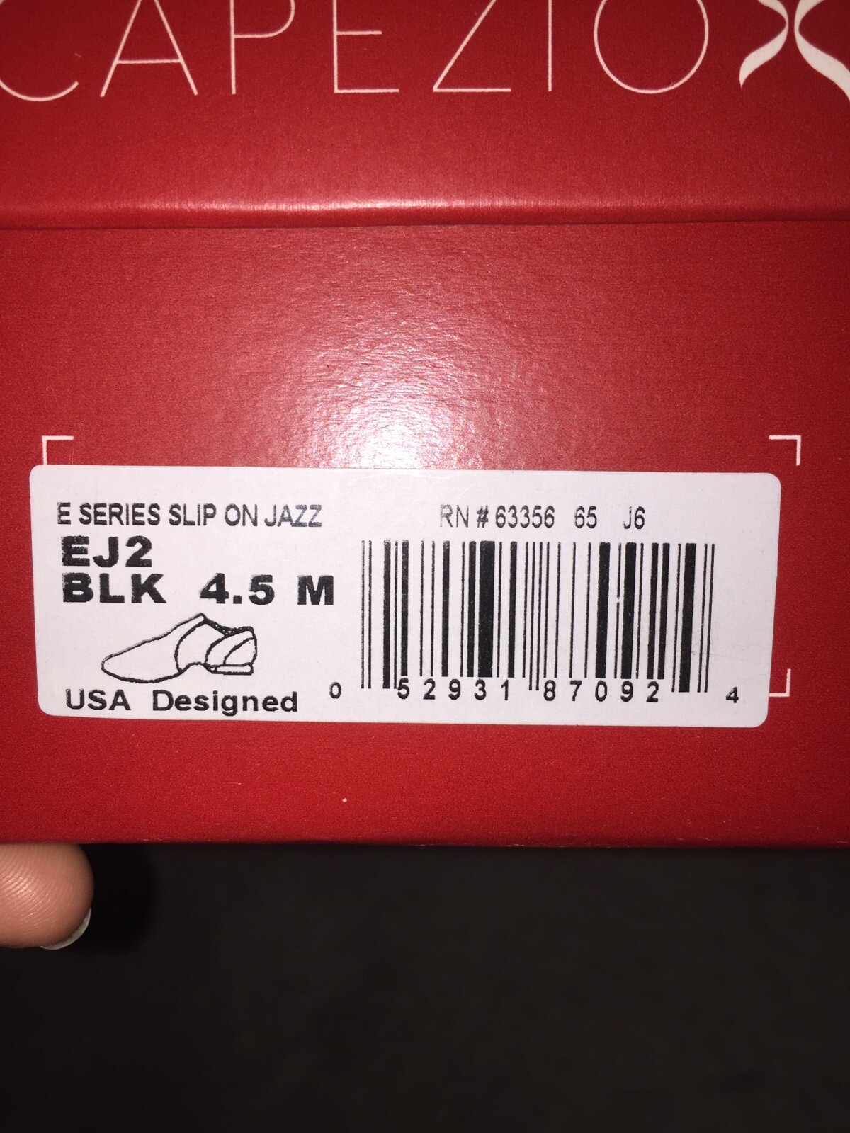 Capezio Slip On Dance Jazz shoes Kids size 4.5 black leather Great