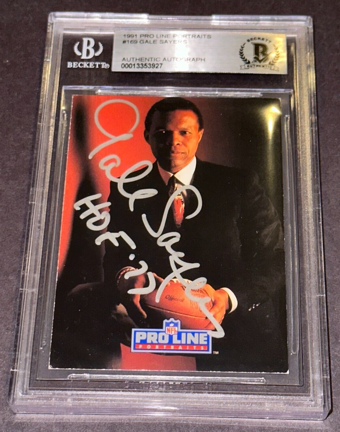 Gale Sayers Autographed Signed 1991 PRO LINE PORTRAITS Card #169 Beckett Auth. BAS & HOF Ins 