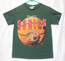 Vintage Lee Sport 90s Seattle Super Sonics Basketball Childs Nutmeg T-Shirt Sz M
