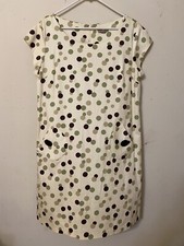 KIM ROGERS POKA-DOT DRESS WORK CASUAL TRAVEL CHURCH FUN CAP SLV POCKETS 14-16