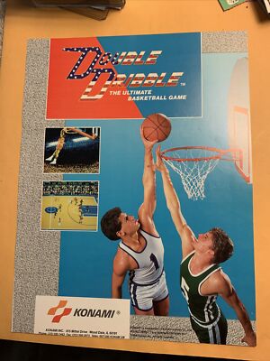 Original 11- 8.5'' Double Dribble Konami arcade video game AD FLYER
