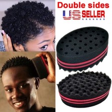 2pcs Wave Barber Sponge Hair Brush Afro Curl Twist Dreads Coil Wave Men Women US