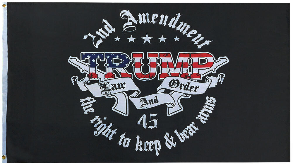 3X5 TRUMP 2024 LAW AND ORDER DEPORTATION BORDER PATROL 2ND AMENDMENT FLAG BANNER