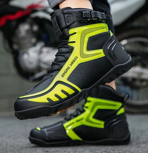 Male Motorcycle Boots Breathable Anti Slip Riders Motorbike Racing Ankle Shoes - Picture 23 of 27