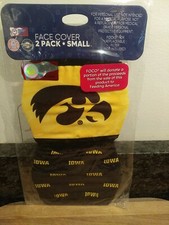 2 Iowa Hawkeyes Gold College Licensed Face mask covers FOCO Reusable Washable