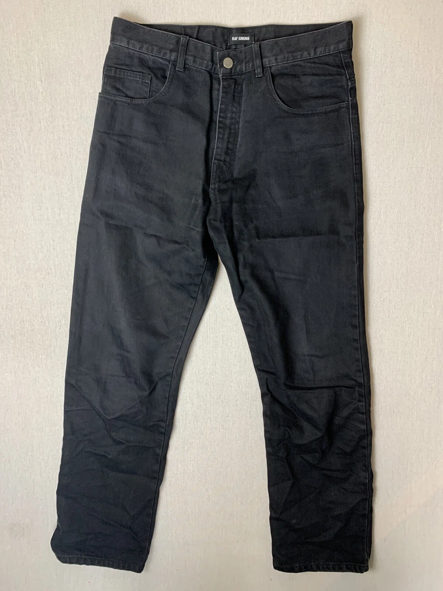 RAF SIMONS AW 19/20 Black Denim Jeans Waist 32 Made in France Designer  straight