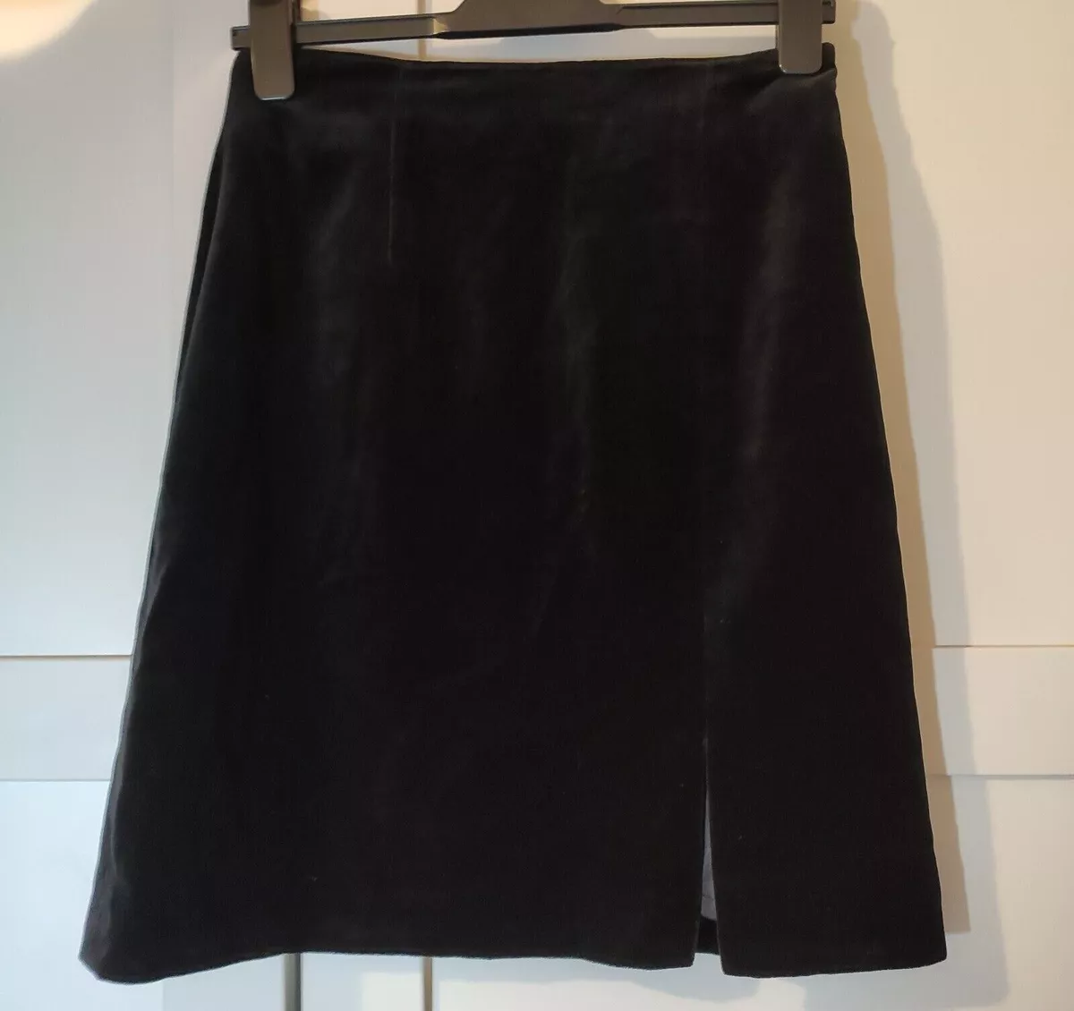 Black velvet skirt size 12 cheap