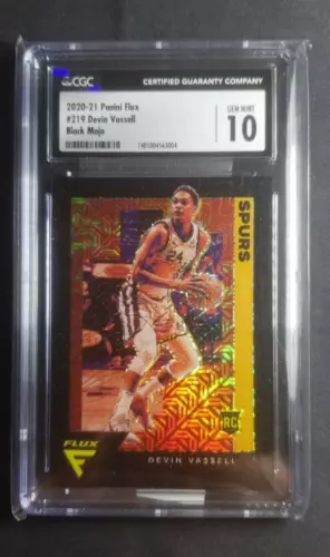 2020-21 Panini Flux Black Mojo Devin Vassell 1/1 Prizm Rookie RC CGC 10