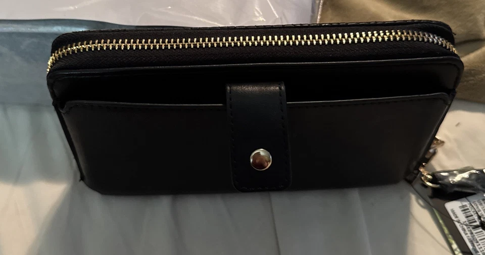 Mischa Badgley 风格长款钱包带手机口袋和腕带黑色全新带标签 — 第 3/4 张图片