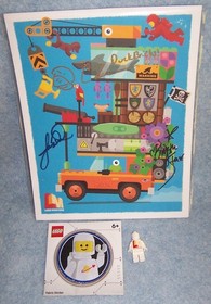 2024 SDCC Lego Masters Exclusive Signed Poster, Minifigure,SpaceMan Fabric Patch