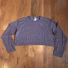 Womens GymShark Adapt Animal Seamless Long Sleeve Top Wild Musk Lilac XXL