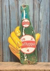 Vintage Dr Pepper Porcelain Metal Enamel Soda Pop Bottle Advertising Sign