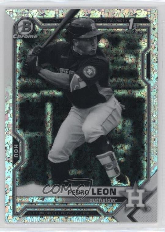 2021 Bowman Chrome Black & White Mini-Diamond Refractor Pedro Leon #BCP-189 0q37
