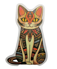 Tattooed Cat Sticker-decal-vinyl-beautiful-art-tribal-egyptian-free Shipping