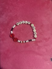   Hello Kitty  Mini Kandi Bead Bracelet Black White and Red Kitty Kawaii Cute