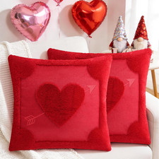 Valentine'S Day Pillow Covers Decoration, 18 X 18 Inch Set of 2 Red Arrow Love H
