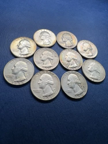 New ListingLot Of 10 Washington Silver Quarters  Beautiful Lot #56 See Pics And Read