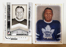 Turk Broda 2 Card Lot: Upper Deck Masterpieces, ITG Between the Pipes Immortals