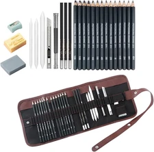 Drawing Pencils,24pcs Art kit with Graphite Pencils Sketching Pencil black 