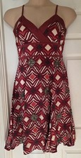 NICHOLAS MILLINGTON 100% Silk Dress Beaded Size UK14 Partywear Y2K VGC