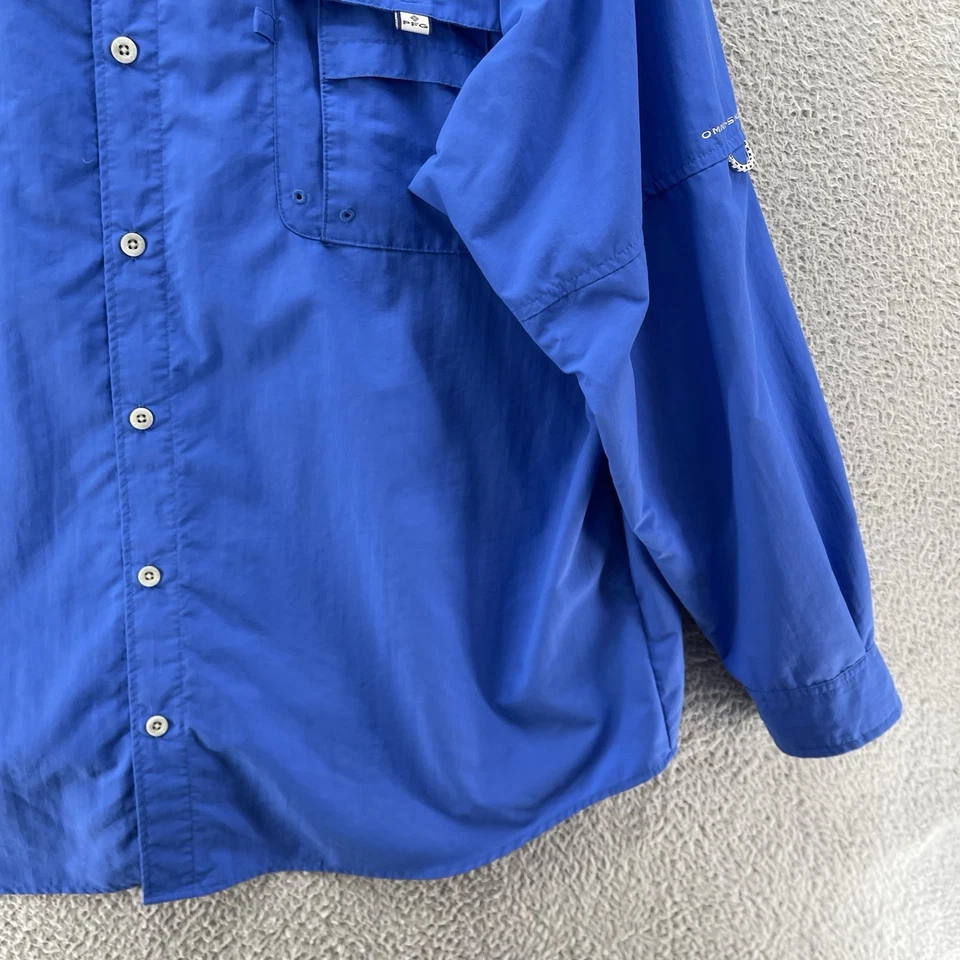 Camisa de Pesca Columbia Hombres Extra Extra Grande Azul Con Capa Ventilada Exterior Gorpcore Foto 4 de 4