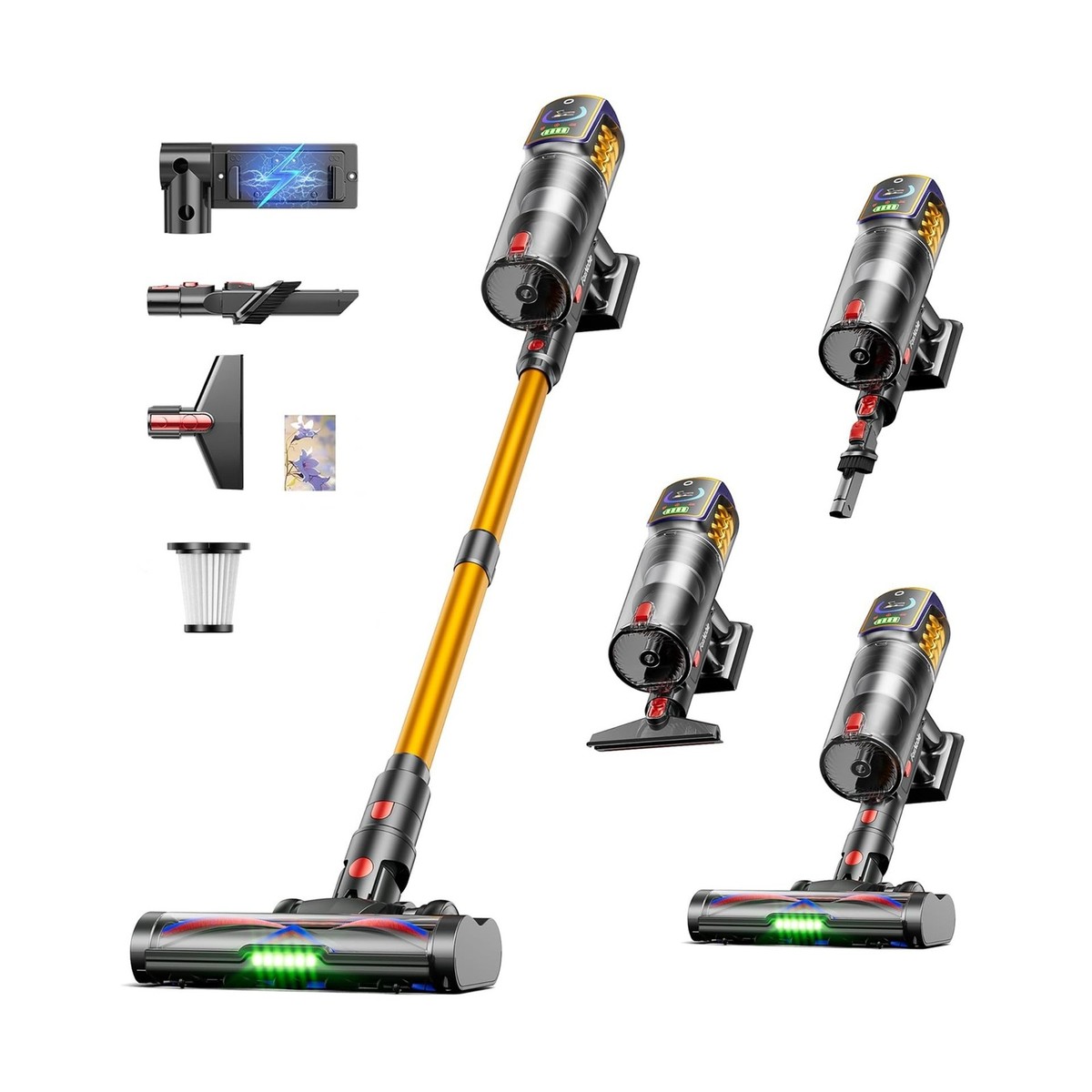 Cordless Vacuum Cleaner,48KPa/580W/65Mins Vacuum,Self-Standing
