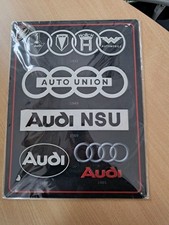 Blechschild 30x40 OVP Audi Logo Evolution NSU AUTO UNION Deko Werkstatt Retro 