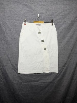 Schumacher Women's White Asymmetrical Button Pencil Skirt Size M