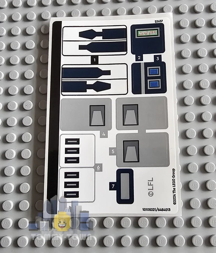 Lego Star Wars STICKER SHEET ONLY for Lego set 75379 R2-D2