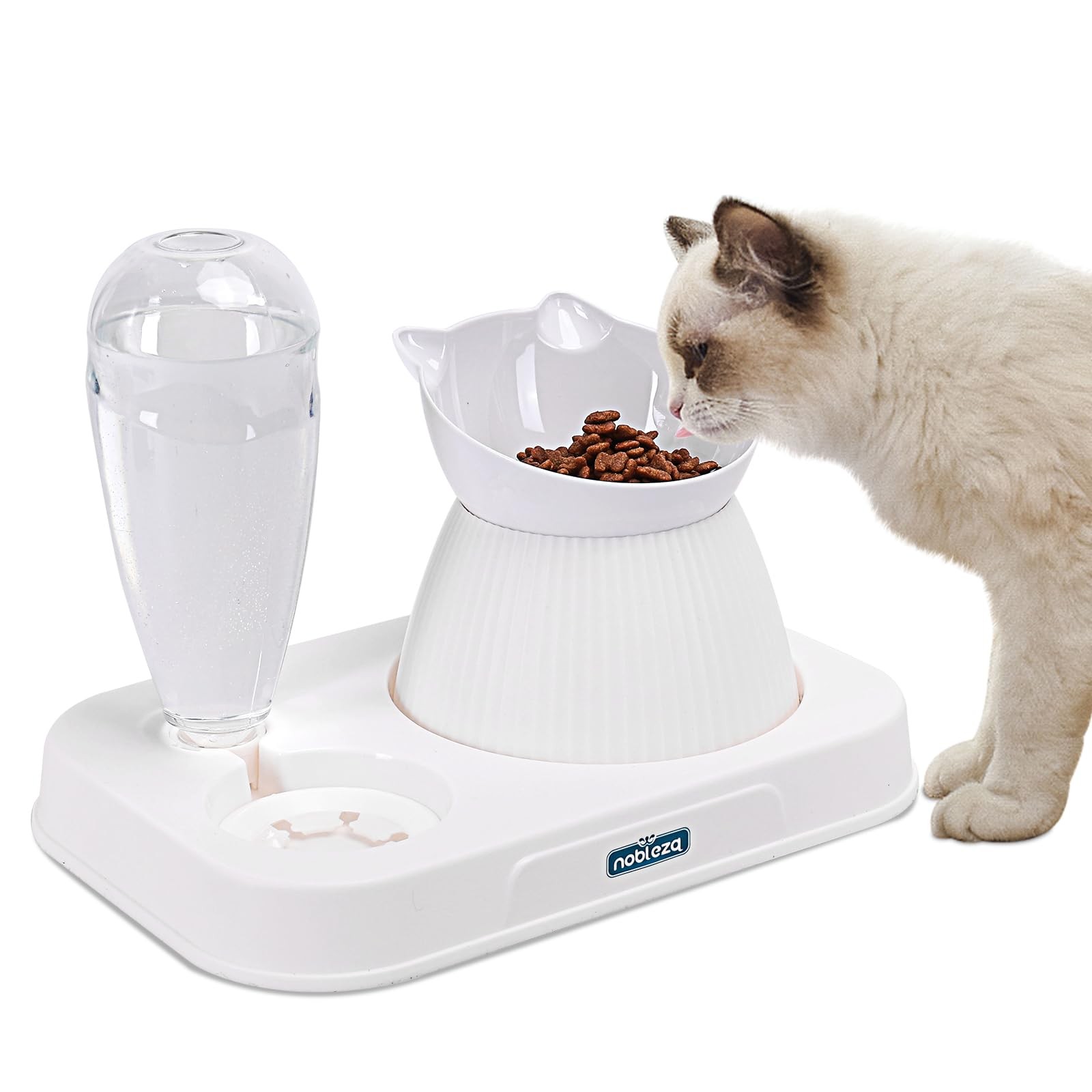 Gamelle inclinable anti-vomissement avec réserve d'eau 500ml pour préserver le cou des chats