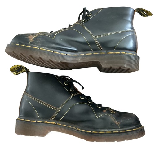 Stivali DR Martens Church Monkey 16054001 scarpe uomo 7 nero liscio donna 8 - Foto 6 di 8
