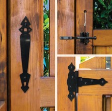 Gate Hardware Black Galvanized Steel Decorative Ornamental Gate Hardware Kit 5”