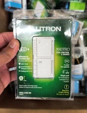 Lutron Maestro Fan Control and Light Dimmer MACL-LFQH-WH-White, Brand New