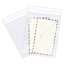 6" x 9" 100 Count Clear Cellophane Bags - Self Sealing Cello Plastic Poly B...
