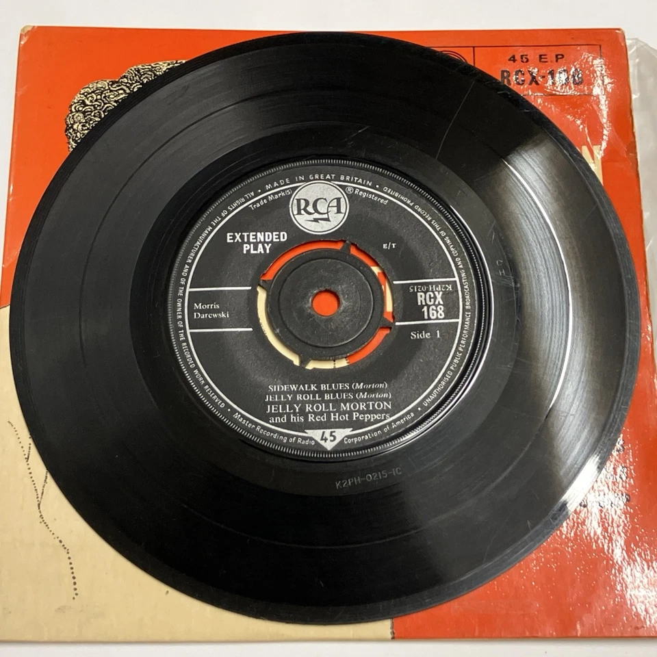 Jelly Roll Morton And His Red Hot Peppers - RCA 7" Vinyl EP 1961 UK Jazz — 第 3/4 张图片