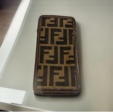 FENDI Zucca Monogram Eyeglass Case Sunglasses Holder Vintage Brown Italy Luxury