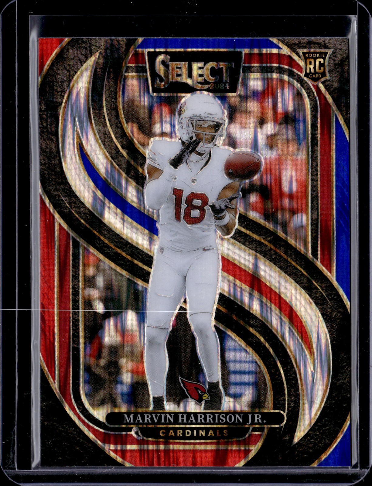 2024 Panini Select #115 Marvin Harrison Jr. Black & Blue Prizm Shock