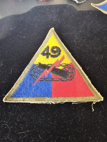 Vintage WWII 49th Armoured Tank Division Patch Shoulder Insignia Embroidered - Picture 1 of 7