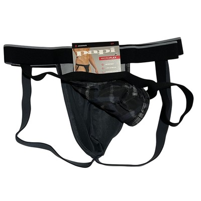 Papi Microflex Jockstrap 2-Pack Black/Grey NWT Size S (28-30)