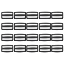 Plastic Slide Buckle 1-1/2 Inch(38mm), 20 Pack Tri-Glide Slider, Black