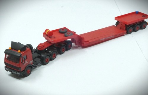 1:87 HO Kibri 10344 Mercedes Benz plataforma baja Scholpp Scheuerle, construido, con revestimiento | Zustand: Gebraucht