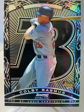 2009 Bowman Sterling 'Black Refractor' Colby Rasmus #BS-SR RC serial'd 07/25